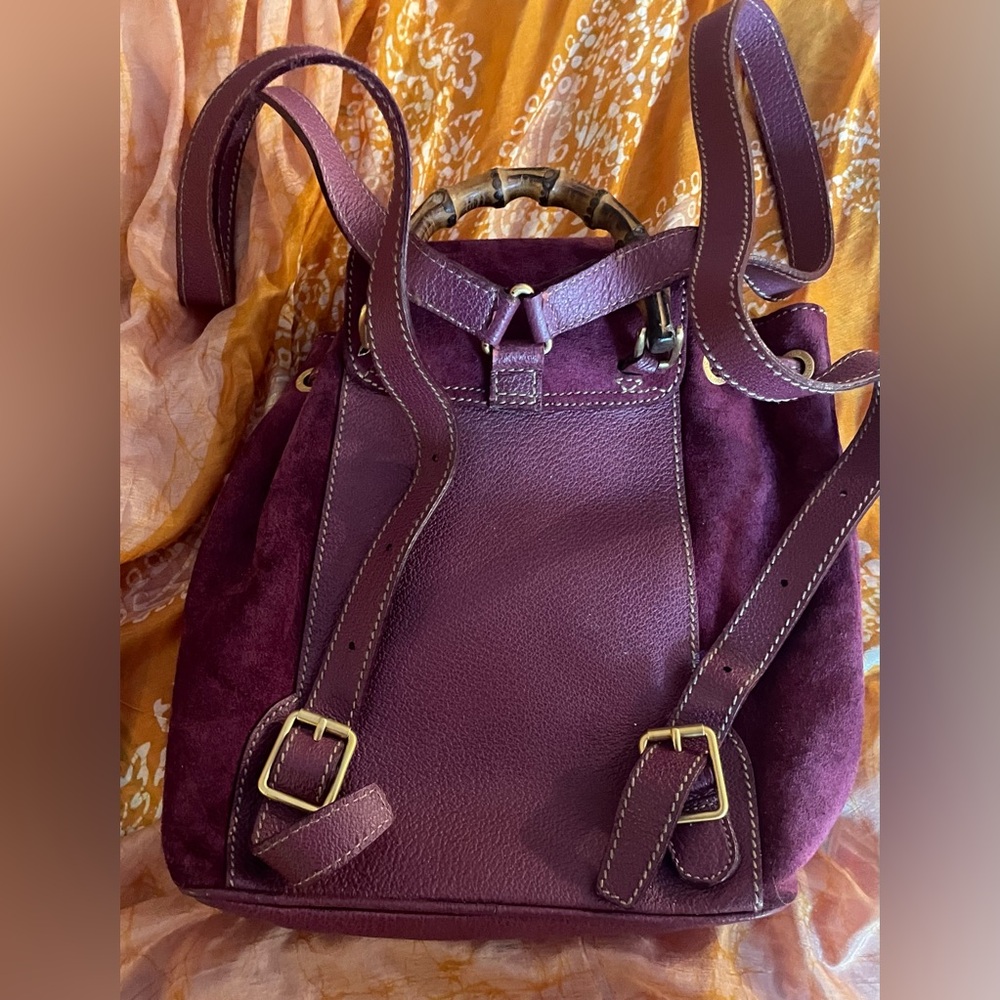 Rare Gucci purple Tom Ford era bamboo backpack. EUC with no noted flaws! - Picture 3 of 14